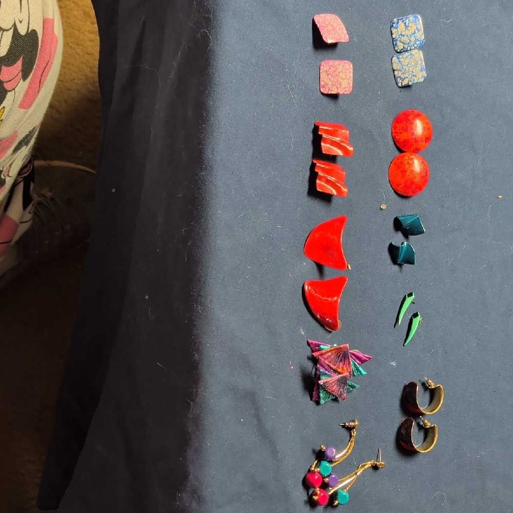 80's Earrings 10 Prs Of Them, Different Types And Styles